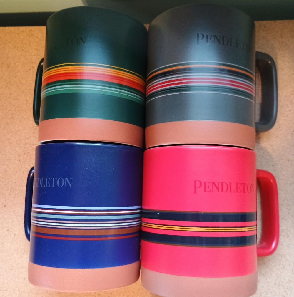 Pendleton Multicolor Striped Ceramic Mug Set